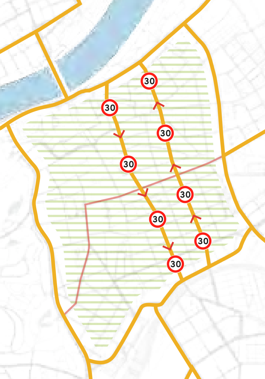 Illustration der betroffenen Straßenzüge in der Linzer Innenstadt